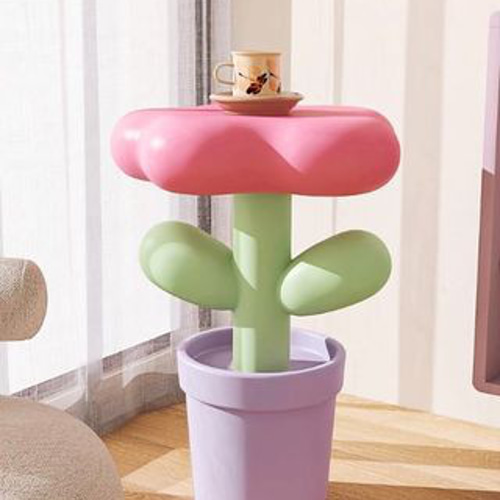韓国雑貨 サイドテーブル 机 フラワー パステル インテリア家具 その他