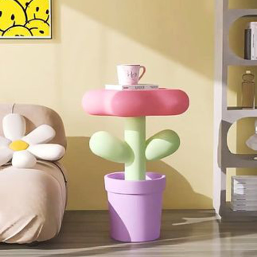 韓国雑貨 サイドテーブル 机 フラワー パステル インテリア家具 その他