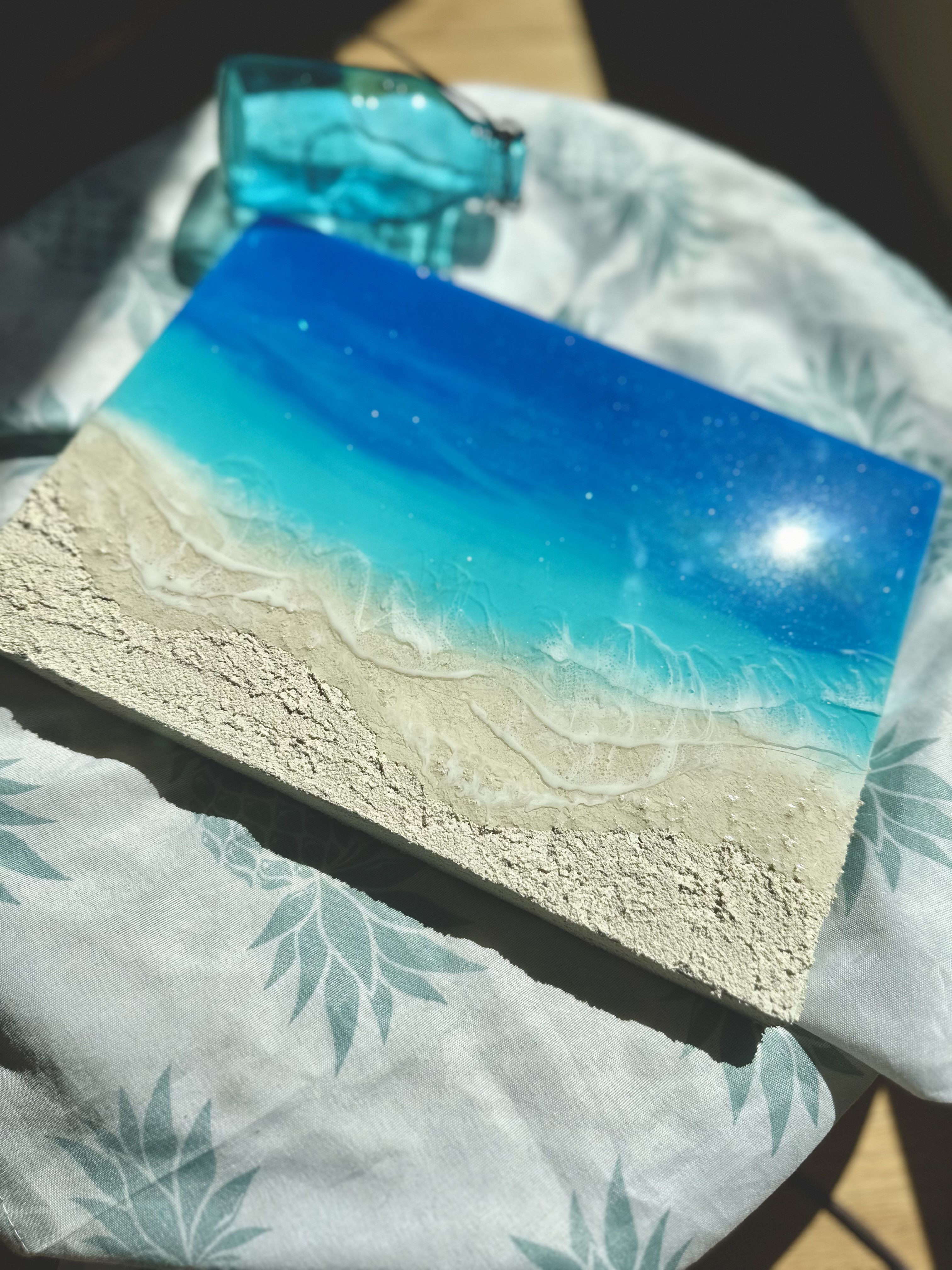 B5サイズ 29透明感 キラキラ 海 サーフ 沖縄 ハワイ レジンアート リアル ブルー 海を感じる プレゼント ご褒美