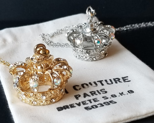 InnocentWorld アンティーク調 王冠ネックレス アクセサリー袋付き 王冠・ペンダント ネックレス【M】size GO・SV ネックレス