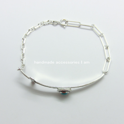 ブレスレット　SILVER925 withターコイズ シルバー925]ターコイズシルバーブレスレット | ファッション