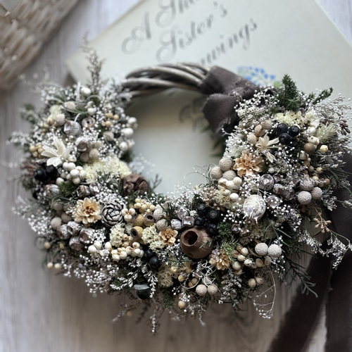 ドライフラワー 木の実 ナンキンハゼの実 ホワイトリース 木の実の