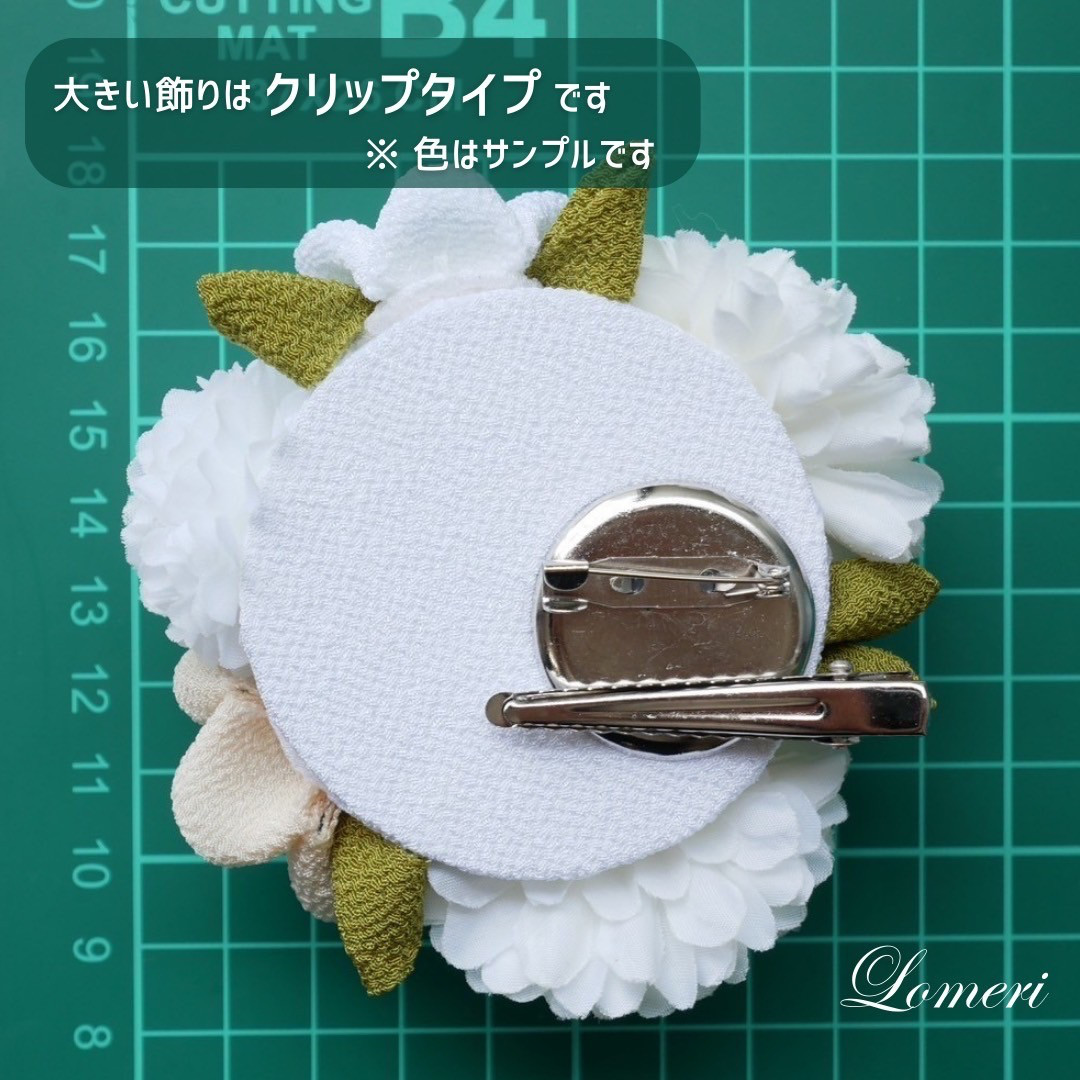 A457  カメリア　つまみ細工　ドライフラワー　髪飾り　黒　ゴールド　成人式　前撮り　卒業式　結婚式