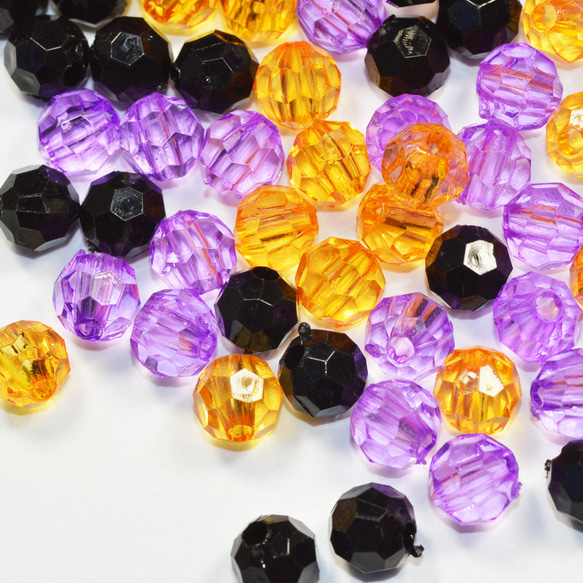 ハロウィンカラー ミックス アクリル製 ラウンドカット 約6mm弱 ビーズ 5グラム入り CT031 4枚目の画像