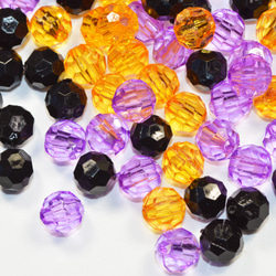 ハロウィンカラー ミックス アクリル製 ラウンドカット 約6mm弱 ビーズ 5グラム入り CT031 2枚目の画像
