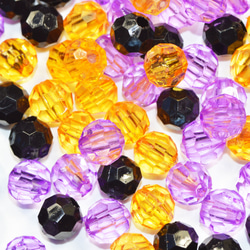 ハロウィンカラー ミックス アクリル製 ラウンドカット 約6mm弱 ビーズ 5グラム入り CT031 3枚目の画像