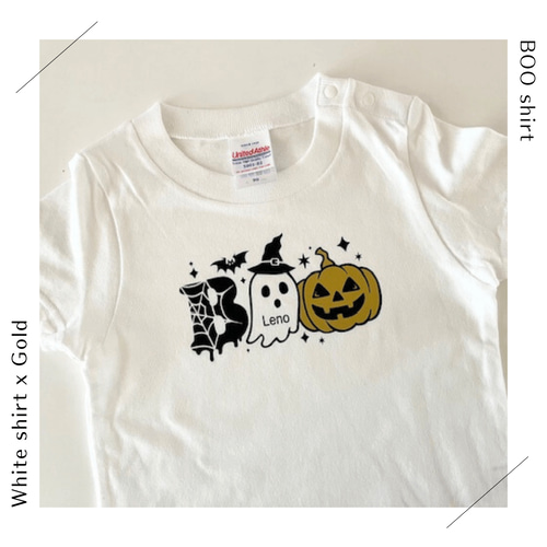 名入れハロウィン】BOO!オバケシャツ 子ども90cm～大人サイズ