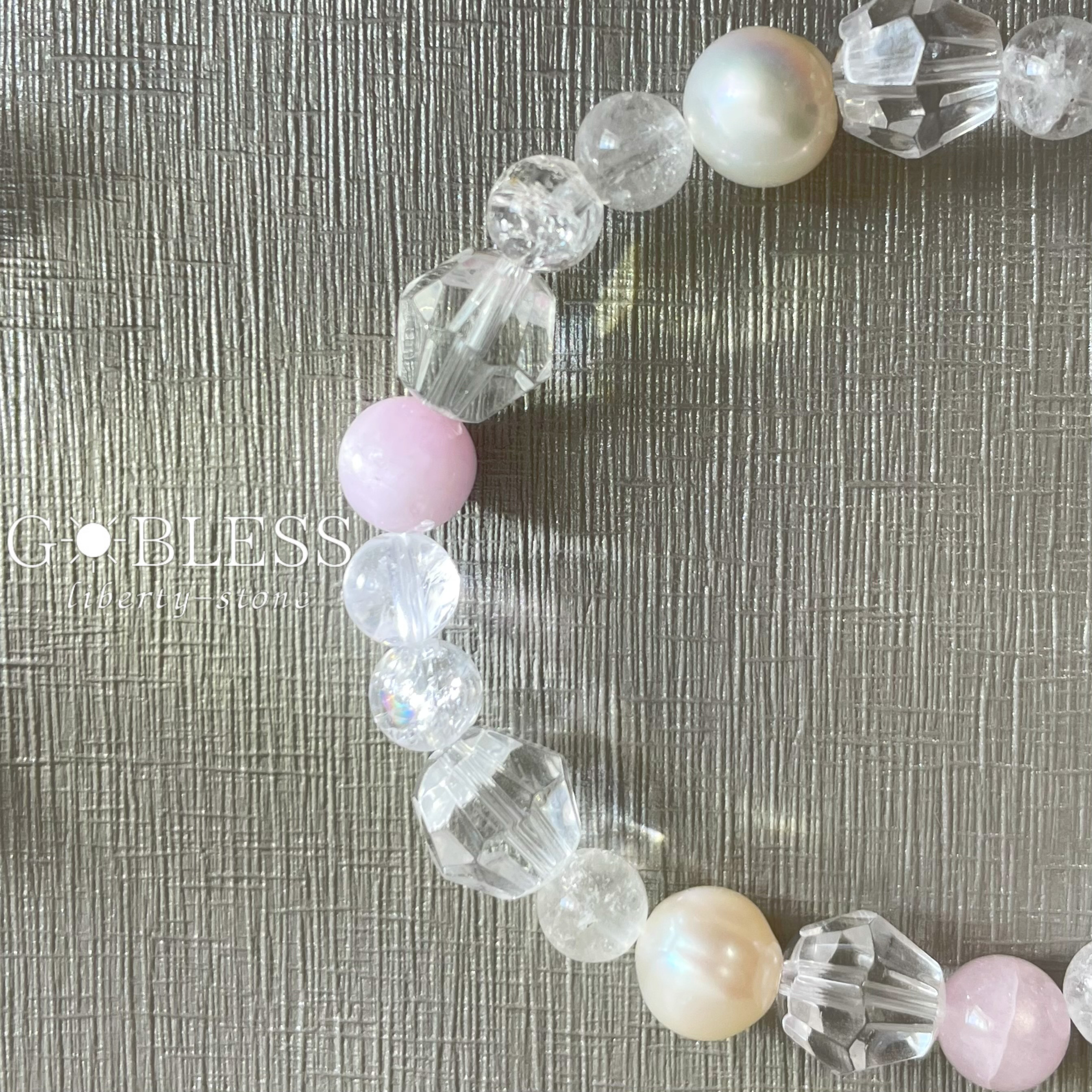 【数量限定】163.   9月誕生石 クンツァイトの天使ブレスレット