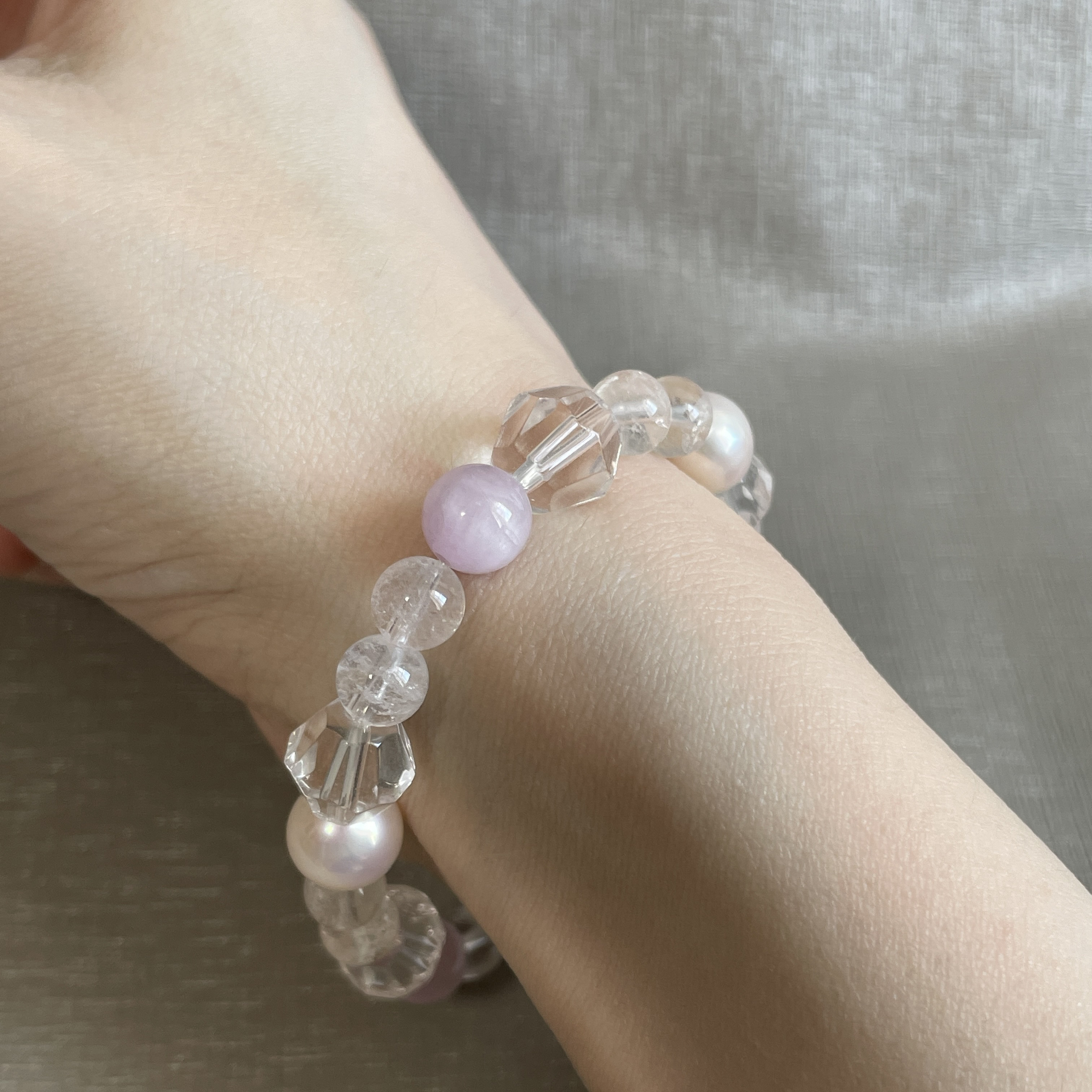 【数量限定】163.   9月誕生石 クンツァイトの天使ブレスレット