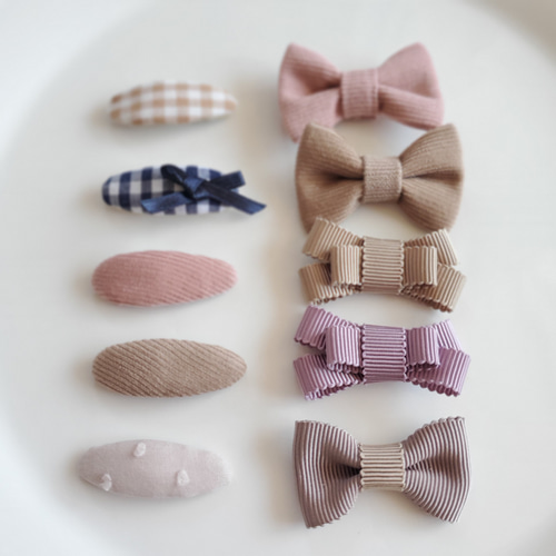 ❁プリーツチェックリボン❁ ベビーヘアピン　ベビーヘアクリップ　ベビーヘアゴム フリルチェックリボン♡ベビーヘアクリップ 赤ちゃんヘアピン