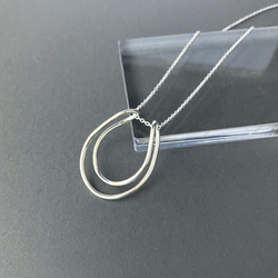 コーデのアクセントに＊ニュアンスフープのロングネックレス　75cmチェーン　silver925 8枚目の画像