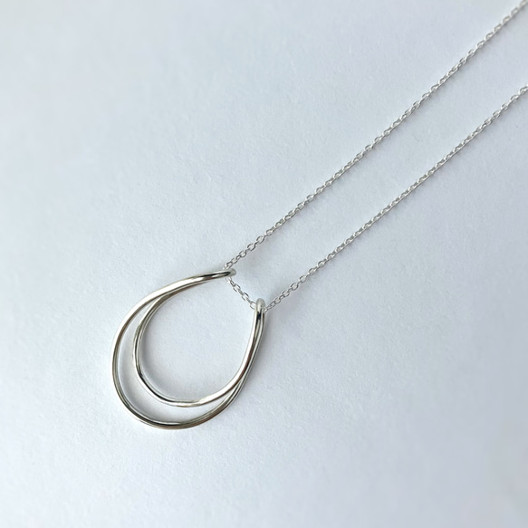 コーデのアクセントに＊ニュアンスフープのロングネックレス　75cmチェーン　silver925 11枚目の画像