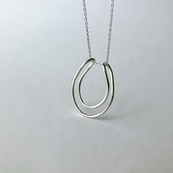 コーデのアクセントに＊ニュアンスフープのロングネックレス　75cmチェーン　silver925 10枚目の画像