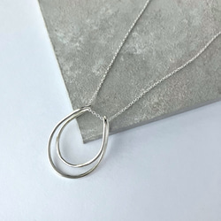 コーデのアクセントに＊ニュアンスフープのロングネックレス　75cmチェーン　silver925 9枚目の画像