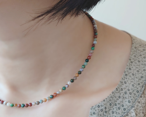 【公式サイト】正規ブランド品通販 天然のカラフルなオーシャンストーンビーズストリング14Kgf アクセサリー