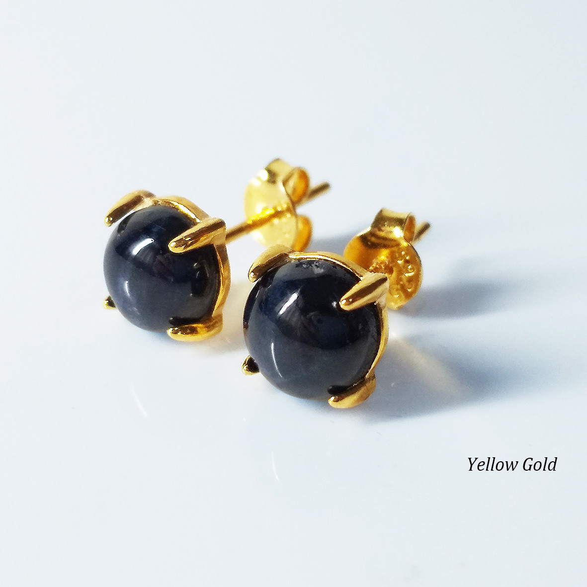 スターサファイア(6mm) ピアス&ネックレス 2点セット　［送料無料］