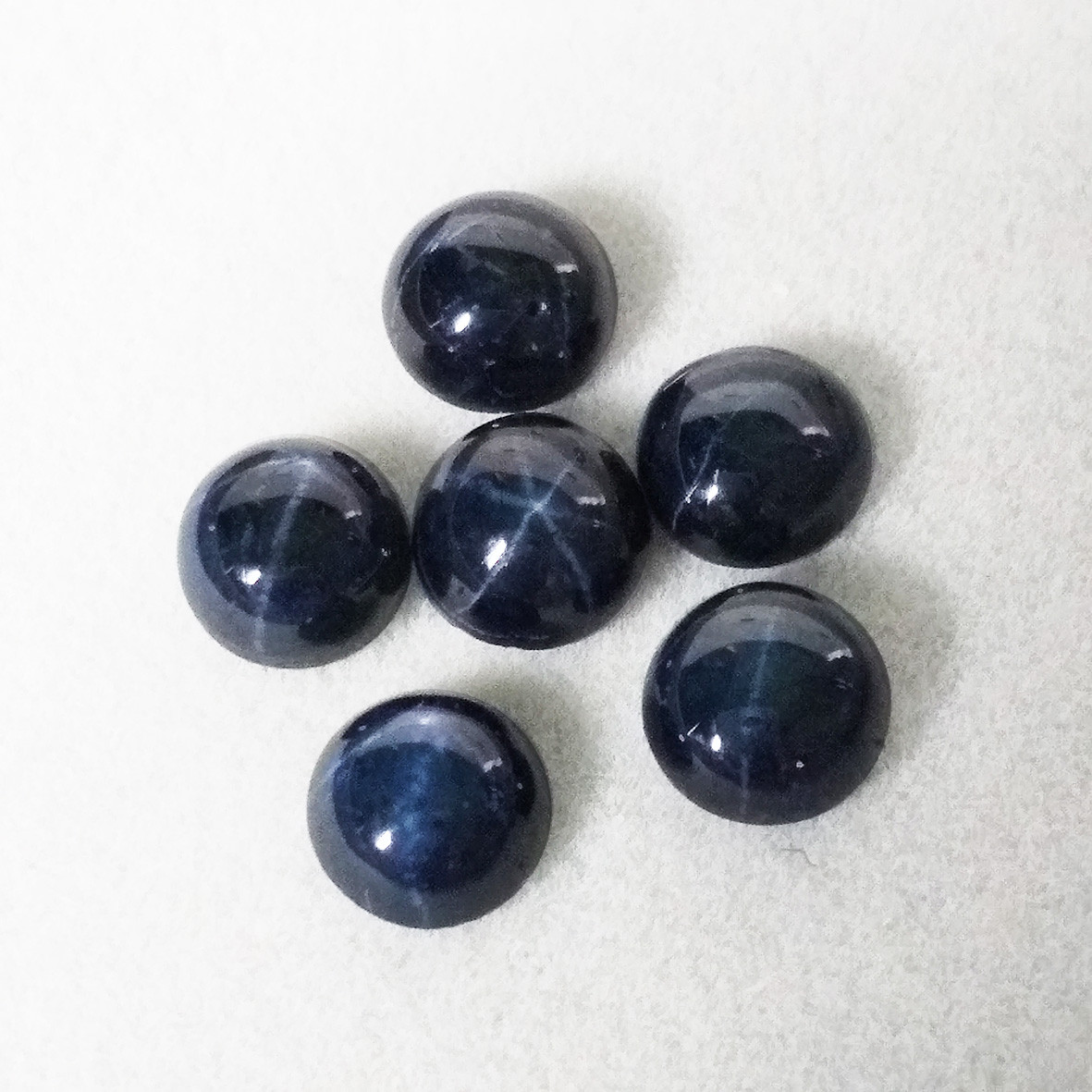 スターサファイア(6mm) ピアス&ネックレス 2点セット　［送料無料］