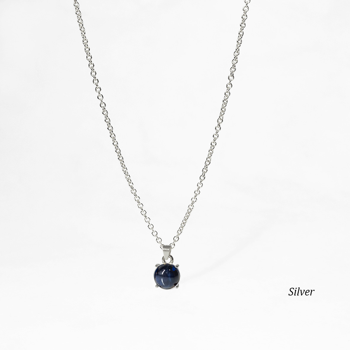 スターサファイア(6mm) ピアス&ネックレス 2点セット　［送料無料］