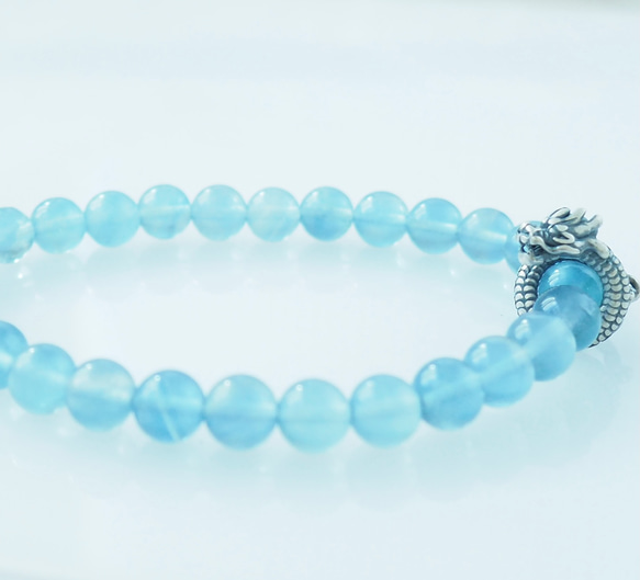 不安や怖れを取り除き、心の安らぎを得られる龍のブルーフローライトブレスレット✨試験にも 6枚目の画像