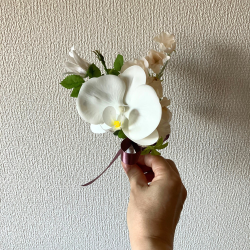 プロテアと胡蝶蘭のナチュラルブーケ♡ - ウェディングベール