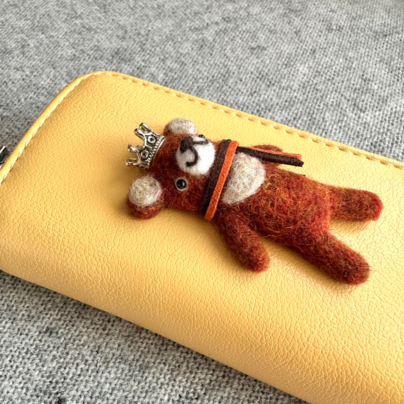 新モデル『KUMAWN/クマウン』カードポケット2個付き 便利なキーケース・牛革・多機能・スマートキー《たまごいろ》 5枚目の画像