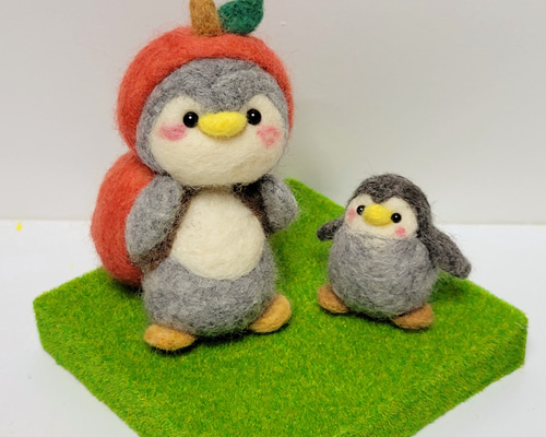 羊毛フェルトペンギン☆親子 羊毛フェルト ～hatci ～ 通販 18242457
