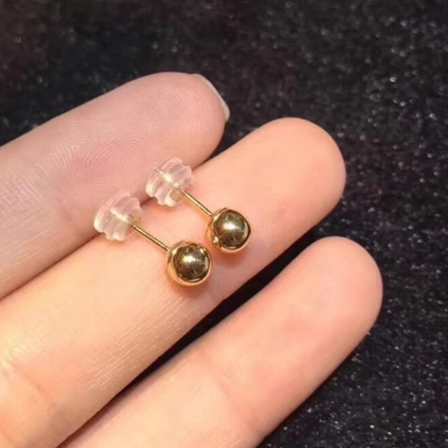 最低価格の 18K（片耳）k18YG AU750 18 K18純金丸玉スタッドピアスK18ピアス アクセサリー