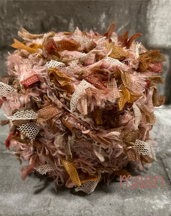 オリジナル引き揃え糸 4m ふわふわローズピンク/手染めシリーズ 512  