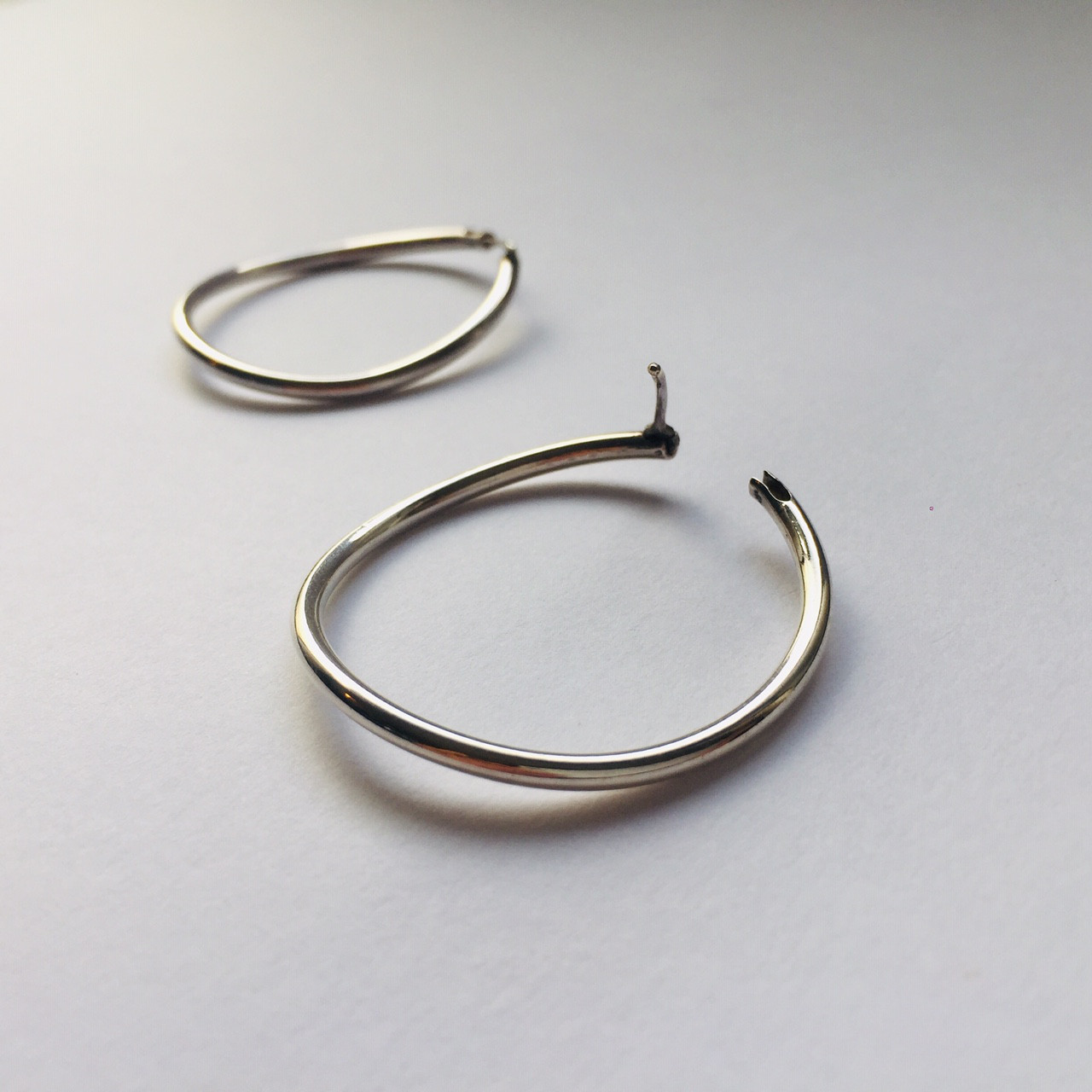 シルバー カール ２Way 内巻 外巻 フープピアス