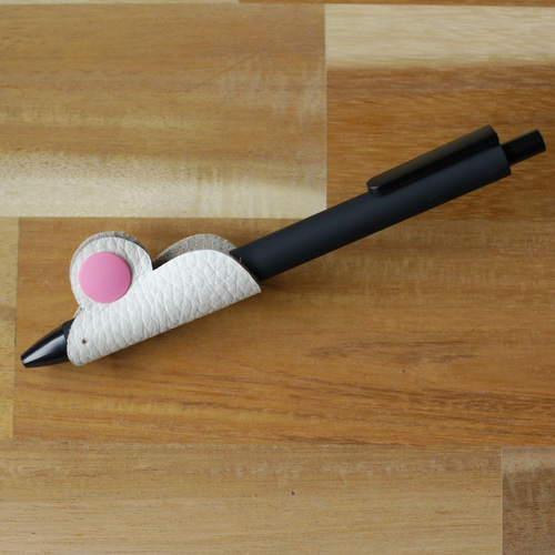 mu_ / 新しい筆記用具のアクセサリー 本革 文房具 ホワイト ペン