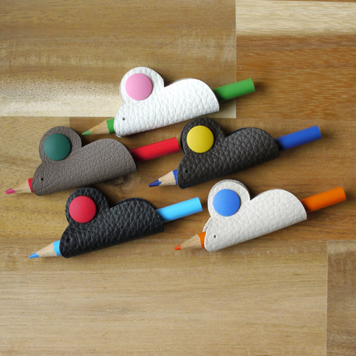 mu_ / 新しい筆記用具のアクセサリー 本革 文房具 ホワイト ペン