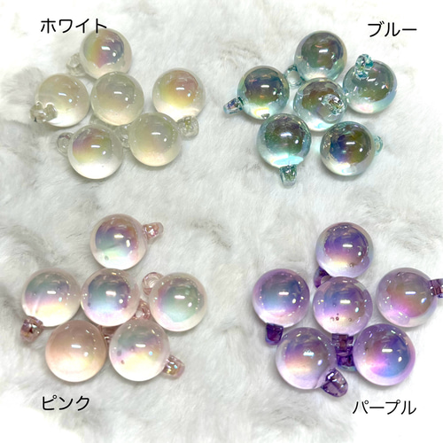 蓄光 6個 カン付き アクリル ゼリー チャーム ビーズ ビーズ ギルド  