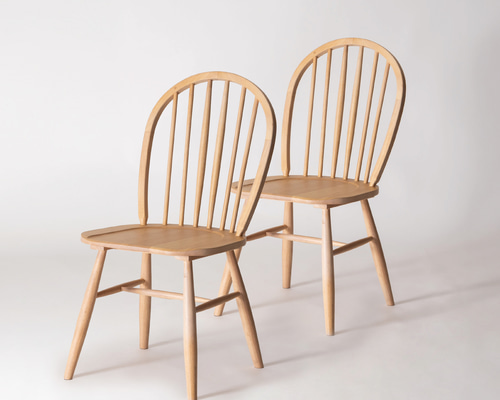 特集掲載*天然木のボウバックウィンザーチェア【2脚入:3色】椅子 無垢