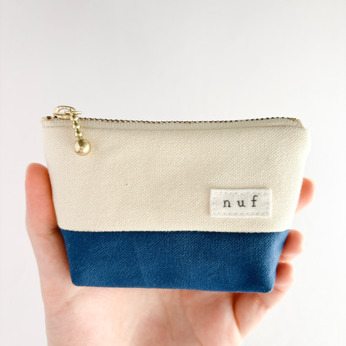 10cmファスナー：帆布ポーチ SS size〈ブルー〉 ポーチ nuf