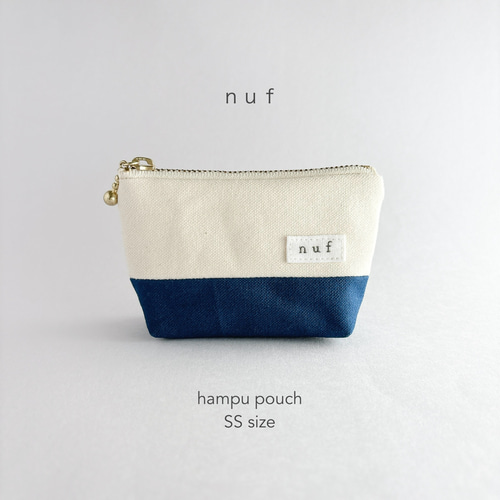 10cmファスナー：帆布ポーチ SS size〈ブルー〉 ポーチ nuf