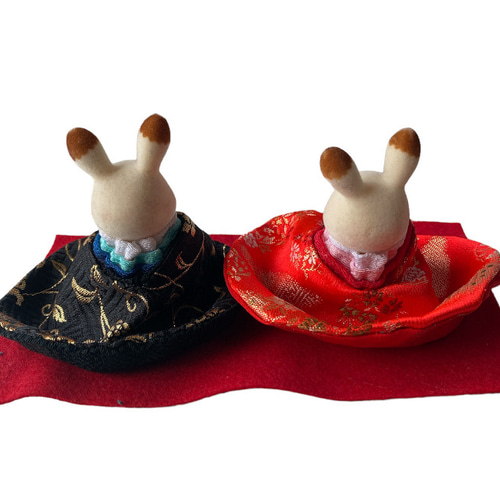 サテツ　ひな祭り着物　シルバニア ハンドメイド mumu様専用】ハンドメイド シルバニア ひな祭り 着物の通販 by