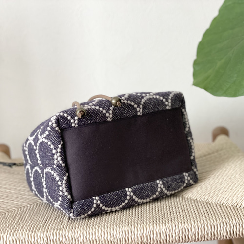 ⚮̈ミナペルホネン tambourine navy シプリバッグ 巾着ショルダー