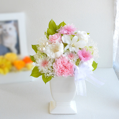 仏花 プリザーブドフラワー 初盆 お供え 花 線香セット 枯れない