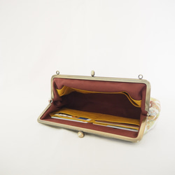 スマホも収納　がまぐちお財布ポーチ≪カラフルシェイプフラワー≫ 7枚目の画像