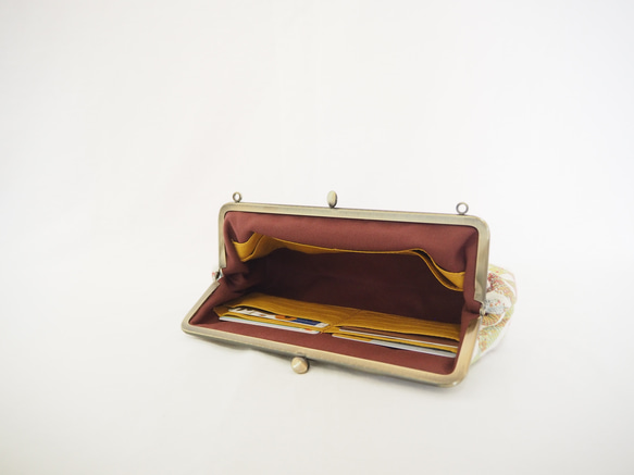 スマホも収納　がまぐちお財布ポーチ≪カラフルシェイプフラワー≫ 7枚目の画像