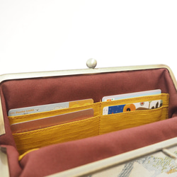 スマホも収納　がまぐちお財布ポーチ≪カラフルシェイプフラワー≫ 8枚目の画像