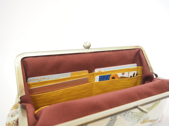 スマホも収納　がまぐちお財布ポーチ≪カラフルシェイプフラワー≫ 8枚目の画像