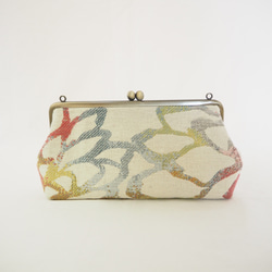 スマホも収納　がまぐちお財布ポーチ≪カラフルシェイプフラワー≫ 4枚目の画像