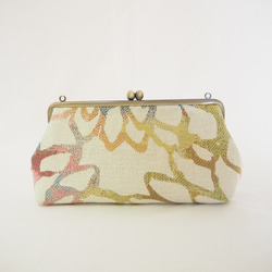 スマホも収納　がまぐちお財布ポーチ≪カラフルシェイプフラワー≫ 6枚目の画像