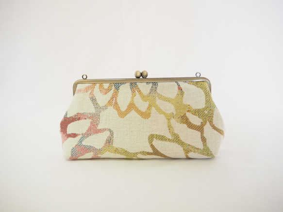 スマホも収納　がまぐちお財布ポーチ≪カラフルシェイプフラワー≫ 6枚目の画像