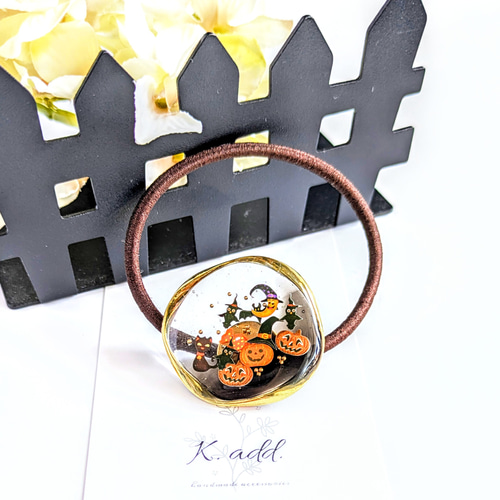 【1621】キラ　レジン　ハロウィン　ヘアゴム　ポニーフック　ブロ―チ 1621】キラ様 専用 レジン ハロウィン ヘアゴム ポニーフック