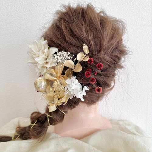 成人式髪飾り【金箔付き】和装 前撮り 卒業式 結婚式 七五三 ヘアピン