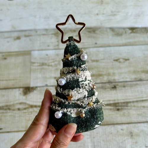 SALE！大人かわいい小さなクリスマスツリー2WAY コットン パール