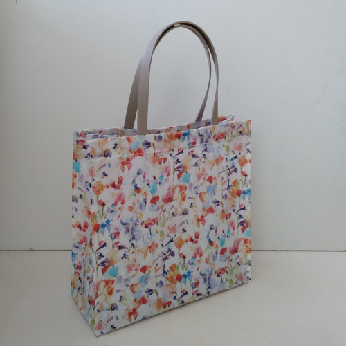 リバティ 〉ラミネート・ミニ紙袋型トートバッグ トートバッグ