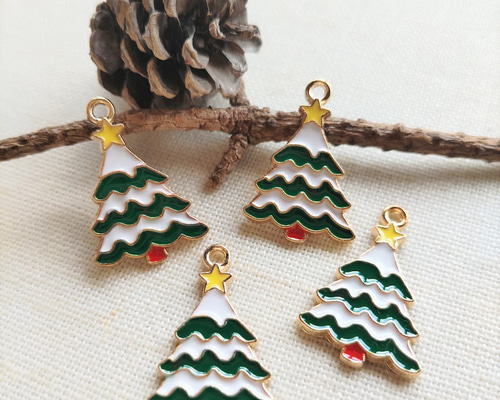 クリスマスツリー チャーム ♪Xmas♪ クリスマスツリーのチャーム 10個セット X69 チャーム petit